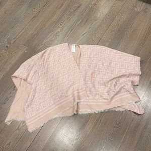 Fendi Pink Logo Poncho
